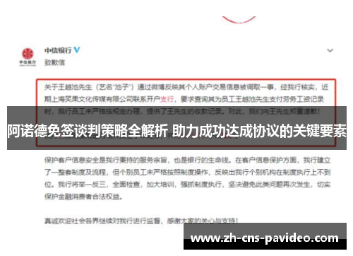 阿诺德免签谈判策略全解析 助力成功达成协议的关键要素